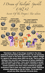 Size: 504x820 | Tagged: safe, artist:verve, imported from derpibooru, applejack, bright mac, pear butter, spike, starlight glimmer, sunset shimmer, twilight sparkle, alicorn, dragon, earth pony, genie, ghost, pony, undead, unicorn, ask genie twilight, ask, female, male, mare, pear butter's ghost, pixel art, stallion, text, twilight sparkle (alicorn), wide eyes