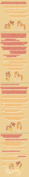 Size: 504x3072 | Tagged: safe, artist:verve, imported from derpibooru, pear butter, sunset shimmer, earth pony, ghost, pony, undead, unicorn, ask genie twilight, comic, female, floating, looking at each other, mare, pear butter's ghost, pixel art, smiling, smiling at each other