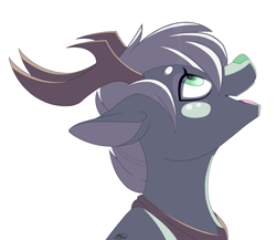 Size: 2015x1748 | Tagged: safe, alternate version, artist:melodytheartpony, edit, imported from derpibooru, deer, amazed, amazement, clothes, cute, female, feral, horns, looking up, smiling