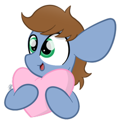 Size: 586x599 | Tagged: safe, artist:sugarcloud12, imported from derpibooru, oc, oc only, oc:round trip, pony, chibi, heart, heart pillow, male, pillow, simple background, solo, stallion, transparent background