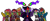 Size: 2696x1130 | Tagged: safe, artist:interstellar-quartz, imported from derpibooru, applejack, fluttershy, pinkie pie, rainbow dash, rarity, twilight sparkle, alicorn, pony, brainwashed, corrupted, corrupted twilight sparkle, dark magic, helmet, magic, mane six, mind control, simple background, sombra soldier, transparent background, twilight is anakin, twilight sparkle (alicorn), tyrant sparkle