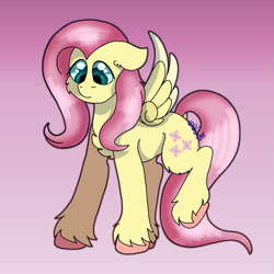 Size: 1439x1439 | Tagged: safe, artist:bluemoon, imported from derpibooru, fluttershy, pegasus, pony, canon, cute, floppy ears, fluffy, solo, wings