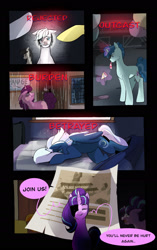 Size: 1280x2035 | Tagged: safe, artist:aztrial, imported from derpibooru, double diamond, jet set, night glider, octavia melody, party favor, starlight glimmer, sugar belle, upper crust, earth pony, pegasus, pony, unicorn, comic, dialogue, equal cutie mark, equal four, female, filly, filly starlight glimmer, s5 starlight, story in the source, this will end in communism, younger