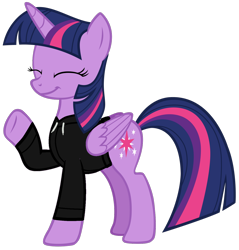 Size: 1280x1339 | Tagged: safe, artist:andoanimalia, artist:edy_january, edit, imported from derpibooru, vector edit, twilight sparkle, alicorn, pony, clothes, gopnik, hardbass, jacket, slav, solo, twilight sparkle (alicorn), vector