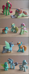 Size: 500x1280 | Tagged: safe, imported from derpibooru, apple honey, apple tarty, firecracker burst, florina tart, lyra heartstrings, neon lights, rising star, earth pony, unicorn, apple family member, blind bag, collection, danli toys, filly knock-off, fresh-toys.ru, g4, photo, toy