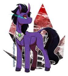 Size: 1181x1319 | Tagged: safe, artist:inuhoshi-to-darkpen, imported from derpibooru, oc, oc only, oc:noche, pony, unicorn, ear fluff, glowing eyes, male, offspring, parent:king sombra, parent:radiant hope, parents:hopebra, simple background, solo, transparent background