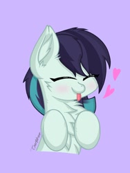 Size: 1152x1536 | Tagged: safe, artist:coarfdraw, imported from derpibooru, coloratura, earth pony, pony, chest fluff, cute, ear fluff, eyes closed, heart, rarabetes, simple background, solo, tongue out