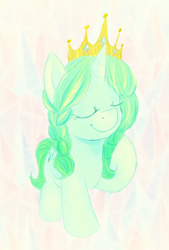 Size: 1210x1790 | Tagged: safe, artist:equmoria, imported from derpibooru, oc, oc only, oc:royal emerald, pony, unicorn, crown, female, filly, jewelry, regalia, solo