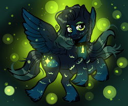 Size: 2400x2000 | Tagged: safe, artist:harald_horfager, imported from twibooru, neon lights, rising star, oc, oc only, oc:zemira, fish, pegasus, pony, collar, colored hooves, colored wings, eyeshadow, female, glowing cutie mark, gradient hooves, gradient wings, image, jewelry, lights, looking at you, makeup, mare, markings, necklace, neon, png, smiling, smiling at you, unshorn fetlocks, wings