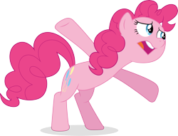 Size: 7633x5831 | Tagged: safe, artist:illumnious, imported from derpibooru, pinkie pie, earth pony, pony, .ai available, absurd resolution, bipedal, female, mare, simple background, solo, transparent background, vector