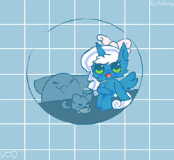 Size: 1392x1281 | Tagged: safe, artist:arcticfoxbat, imported from derpibooru, oc, oc:fleurbelle, alicorn, cat, fish, adorabelle, alicorn oc, bow, cheek fluff, chibi, cute, female, hair bow, heart eyes, horn, mare, ocbetes, wingding eyes, wings
