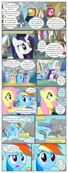 Size: 612x1552 | Tagged: safe, artist:newbiespud, edit, edited screencap, imported from derpibooru, screencap, applejack, fluttershy, linky, pinkie pie, rainbow dash, rarity, shoeshine, twilight sparkle, earth pony, pegasus, pony, unicorn, comic:friendship is dragons, magical mystery cure, a true true friend, big crown thingy, building, cloud, comic, dialogue, element of kindness, element of magic, eyelashes, female, horn, i've got to find a way, jewelry, kicking, lightning, mare, open mouth, outdoors, ponyville, rain, regalia, screencap comic, snow, swapped cutie marks, unicorn twilight, wings