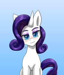 Size: 1200x1400 | Tagged: safe, artist:zachc, imported from derpibooru, rarity, pony, unicorn, blushing, gradient background, looking at you, solo