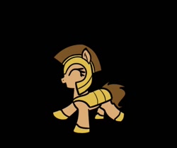 Size: 656x548 | Tagged: safe, artist:neuro, imported from derpibooru, pony, armor, black background, cute, eyes closed, female, guardsmare, mare, open mouth, raised hoof, raised leg, royal guard, simple background, smiling, solo, walking