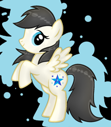 Size: 836x956 | Tagged: safe, artist:isadamu, imported from derpibooru, oc, oc only, oc:starlight, pegasus, pony, abstract background, base used, bipedal, eyelashes, female, mare, pegasus oc, rearing, smiling, solo, wings