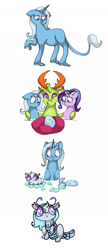 Size: 823x1909 | Tagged: safe, artist:ukulelepineapplecat, imported from derpibooru, starlight glimmer, thorax, trixie, oc, oc:pixie dust, changedling, changeling, changepony, classical unicorn, hybrid, pony, unicorn, baby changeling, changedling oc, changeling oc, cloven hooves, comic, egg, female, grin, interspecies offspring, king thorax, leonine tail, lesbian, male, mare, missing cutie mark, offspring, parent:thorax, parent:trixie, parents:thoraxie, pillow, pregnant, pregtrix, shipping, side hug, simple background, smiling, startrix, story included, unamused, unshorn fetlocks, white background, wide eyes