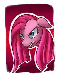 Size: 888x1134 | Tagged: safe, artist:redahfuhrerking, imported from derpibooru, pinkie pie, pony, angry, bust, pinkamena diane pie, portrait, solo