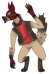 Size: 2401x3639 | Tagged: safe, artist:agdapl, imported from derpibooru, anthro, diamond dog, digitigrade anthro, clothes, crossover, high res, jacket, male, mask, simple background, sniper, solo, species swap, team fortress 2, transparent background, waving