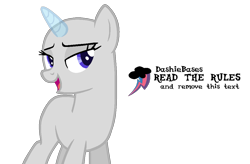 Size: 1095x720 | Tagged: safe, artist:kingbases, imported from derpibooru, oc, oc only, pony, unicorn, bald, base, bedroom eyes, eyelashes, female, horn, mare, open mouth, simple background, smiling, solo, transparent background, unicorn oc