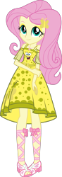 Size: 1439x4096 | Tagged: safe, artist:edy_january, edit, imported from derpibooru, vector edit, fluttershy, equestria girls, clothes, dress, solo, spongebob squarepants, spongebob squarepants (character), spongeshy, spongeshy aquarepants, vector