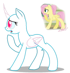 Size: 717x743 | Tagged: safe, artist:muhammad yunus, artist:tanahgrogot, imported from derpibooru, fluttershy, pegasus, pony, bald, base, base used, fear, medibang paint, older, older fluttershy, open mouth, sad, simple background, transparent background