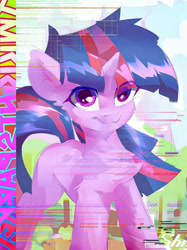 Size: 749x999 | Tagged: safe, artist:coldrivez, imported from derpibooru, twilight sparkle, pony, unicorn, error, glitch, solo