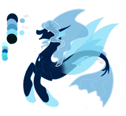 Size: 2545x2356 | Tagged: safe, artist:cyanreef, imported from derpibooru, oc, oc only, seapony (g4), blue eyes, blue mane, crown, dorsal fin, eyelashes, fin wings, fins, fish tail, flowing mane, flowing tail, high res, jewelry, necklace, open mouth, open smile, regalia, simple background, smiling, solo, tail, teeth, transparent background, wings