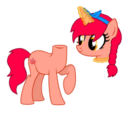 Size: 1280x1148 | Tagged: safe, artist:motownwarrior01, imported from derpibooru, oc, oc only, oc:cherry blossom, dullahan, pony, unicorn, detachable head, disembodied head, female, headless, levitation, magic, magic aura, mare, modular, self-levitation, smiling, telekinesis