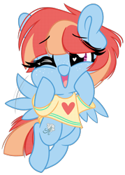 Size: 1534x2145 | Tagged: safe, artist:emberslament, imported from derpibooru, windy whistles, pegasus, pony, chibi, clothes, cute, daaaaaaaaaaaw, female, flapping wings, freckles, heart eyes, one eye closed, request, shirt, short mane, short tail, simple background, solo, squishy cheeks, transparent background, windybetes, wing flap, wingding eyes, wink