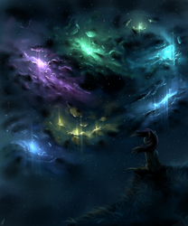 Size: 1024x1230 | Tagged: safe, artist:com3tfire, imported from derpibooru, earth pony, background, cloud, colorful, nebula, night, night sky, realistic, sky, stars