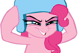 Size: 1280x869 | Tagged: safe, artist:benpictures1, imported from derpibooru, imported from ponybooru, pinkie pie, earth pony, pony, comic:the storm kingdom, my little pony: the movie, cute, diapinkes, female, grin, helmet, inkscape, mare, simple background, smiling, solo, transparent background, vector