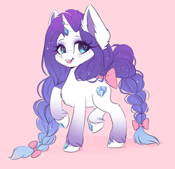 Size: 826x800 | Tagged: safe, artist:valeria_fills, imported from derpibooru, rarity, pony, unicorn, my little pony: pony life, spoiler:pony life, alternate cutie mark, digital art, female, freckles, g4.5, horn, looking at you, mare, open mouth, pony life, simple background, solo, tail