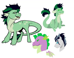 Size: 1280x1016 | Tagged: safe, artist:sandieflower, imported from derpibooru, snow hope, spike, oc, unnamed oc, dracony, dragon, earth pony, hybrid, pony, interspecies offspring, magical gay spawn, offspring, parent:snow hope, parent:spike, simple background, white background, winged spike, wings