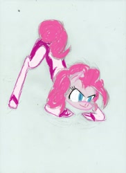 Size: 2550x3510 | Tagged: safe, artist:shardtwo, imported from derpibooru, fili-second, pinkie pie, earth pony, pony, bodysuit, bowing, clothes, face down ass up, high res, jack-o challenge, jacko challenge, meme, power ponies