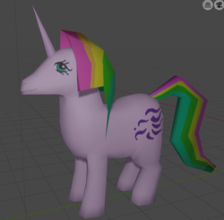 Size: 596x586 | Tagged: safe, artist:loopilerp, imported from derpibooru, windy (g1), pony, unicorn, 3d, 3d model, female, g1, low poly, mare, solo