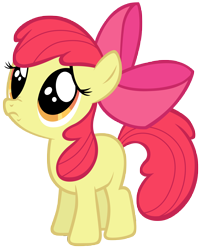 Size: 7000x8700 | Tagged: safe, artist:tardifice, imported from derpibooru, apple bloom, earth pony, pony, friendship is magic, season 1, absurd resolution, apple bloom's bow, bow, female, filly, hair bow, nose wrinkle, sad, simple background, solo, standing, transparent background, vector