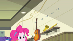 Size: 3410x1920 | Tagged: safe, imported from derpibooru, screencap, pinkie pie, rarity, equestria girls, equestria girls series, overpowered (equestria girls), applejack's hat, cowboy hat, female, hairpin, hat, high res, offscreen character