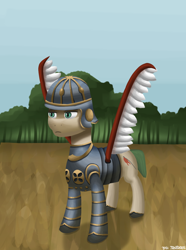 Size: 1000x1346 | Tagged: safe, artist:trotski432, artist:vezja, imported from derpibooru, oc, pegasus, armor, forest, helmet, poland, winged hussar