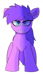 Size: 1400x2400 | Tagged: safe, artist:bw-jack, imported from derpibooru, oc, oc only, oc:sary, earth pony, pony, blue eyes, chest fluff, ear fluff, female, front view, looking at you, mare, my little pony, smiling, smiling at you, solo, teeth