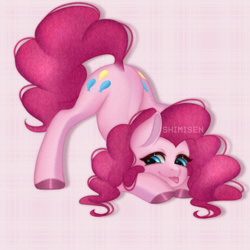 Size: 1900x1900 | Tagged: safe, artist:shimisen, imported from derpibooru, pinkie pie, earth pony, pony, abstract background, face down ass up, female, jack-o challenge, jacko challenge, mare, meme, solo, tongue out