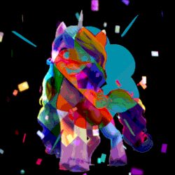 Size: 1072x1072 | Tagged: safe, edit, edited screencap, imported from derpibooru, screencap, izzy moonbow, pony, unicorn, absurd file size, absurd gif size, animated, black background, confetti, g5, gif, simple background