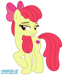 Size: 1900x2265 | Tagged: safe, artist:kuren247, imported from derpibooru, apple bloom, earth pony, pony, growing up is hard to do, apple bloom's bow, bow, female, hair bow, high res, lidded eyes, mare, older, older apple bloom, simple background, smiling, smirk, solo, transparent background, vector