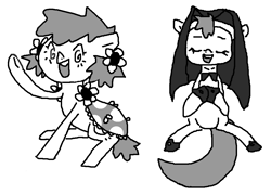 Size: 976x702 | Tagged: safe, artist:anonymous, oc, oc only, oc:sunday, oc:thursday, earth pony, pony, black and white, clothes, drawthread, duo, duo female, eyes closed, female, flower, flower in hair, grayscale, habit, mare, monochrome, nun, open mouth, smiling, waving, weekday ponies