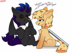 Size: 3961x3017 | Tagged: safe, artist:avery-valentine, imported from derpibooru, food pony, original species, pizza pony, pony, unicorn, food, high res, meme, pizza, ponified