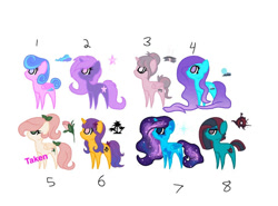 Size: 978x722 | Tagged: safe, artist:aonairfaol, imported from derpibooru, oc, oc only, alicorn, earth pony, pegasus, pony, unicorn, alicorn oc, base used, chibi, earth pony oc, ethereal mane, galaxy mane, horn, pegasus oc, pointy hooves, pointy legs, simple background, unicorn oc, white background, wings