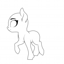 Size: 1417x1417 | Tagged: safe, artist:schokocream, imported from derpibooru, oc, oc only, earth pony, pony, animated, bald, base, earth pony oc, lineart, monochrome, solo, walking