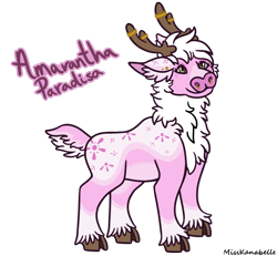 Size: 1950x1800 | Tagged: safe, artist:misskanabelle, imported from derpibooru, oc, oc only, deer, reindeer, antlers, chest fluff, signature, simple background, solo, transparent background
