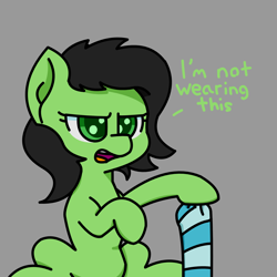 Size: 2000x2000 | Tagged: safe, artist:exoticeon, imported from derpibooru, oc, oc only, oc:filly anon, earth pony, pony, clothes, female, filly, high res, socks, solo, striped socks