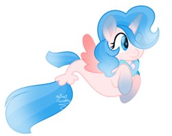 Size: 1280x1011 | Tagged: safe, artist:mimirusebiry, imported from derpibooru, oc, oc only, alicorn, seapony (g4), adoptable, blue eyes, dorsal fin, fin wings, fish tail, flowing tail, horn, jewelry, necklace, pearl necklace, seaponified, signature, simple background, solo, species swap, tail, transparent background, wings