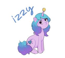 Size: 1113x988 | Tagged: safe, artist:larda70, imported from derpibooru, izzy moonbow, pony, unicorn, ball, female, g5, horn, hornball, izzy's tennis ball, mare, simple background, solo, tennis ball, white background